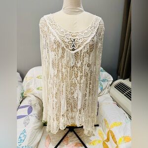 Made In Italy 🇮🇹 Elegant Cream Lace Tunic S M L